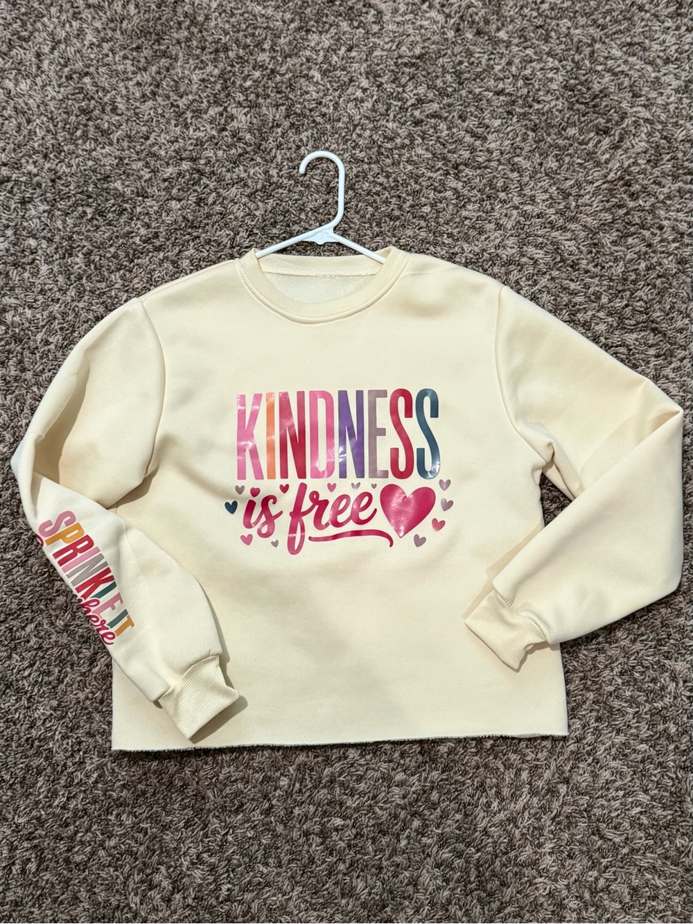 Cream 'Kindness Is Free' Graphic Sweatshirt